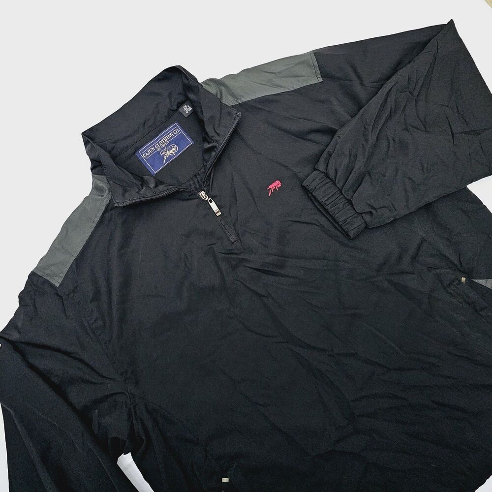 Perlis Sweater Mens 2XL XXL‎ 1/4 Zip Pullover Black Windbreaker Outdoor Crawfish